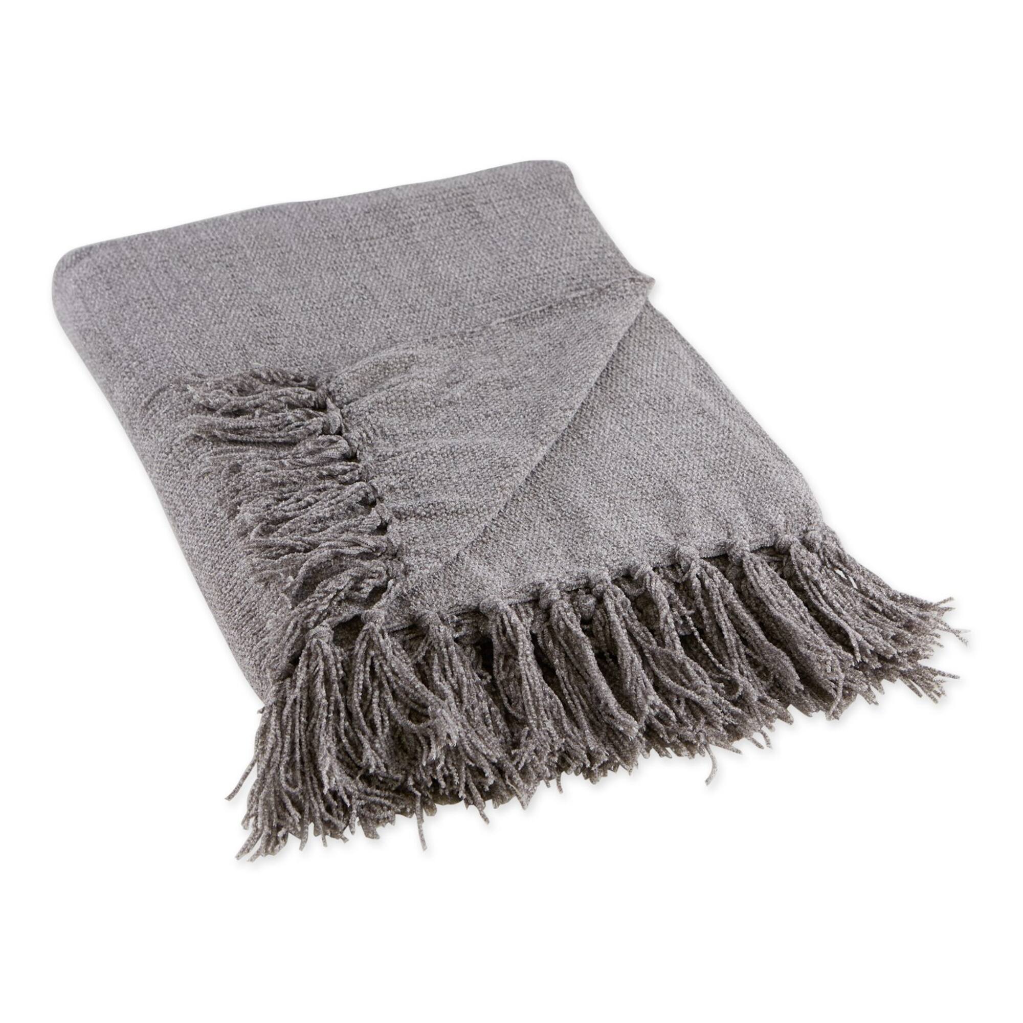 DII® Soft Gray Chenille Throw